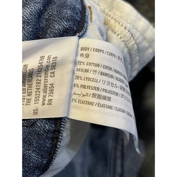 streetwear Abercrombie & Fitch super skinny jeans sz 4/27R distress stretch - Picture 7 of 9